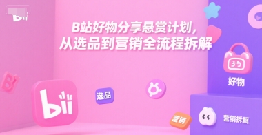 B站好物分享悬赏计划，从选品到营销全流程拆解-立业有术