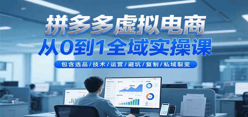 拼多多虚拟电商从0到1全域实操课，包含选品/技术/运营/避坑/复制/私域裂变-立业有术