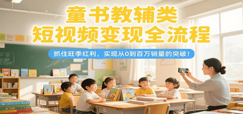 童书教辅类短视频变现全流程，抓住旺季红利，实现从0到百万销量的突破！-立业有术