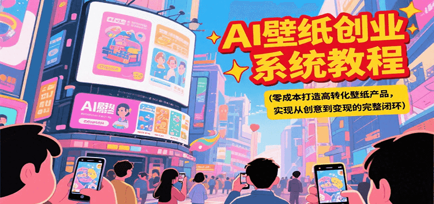 AI壁纸创业系统教程，零成本打造高转化壁纸产品，实现从创意到变现的完整闭环-立业有术