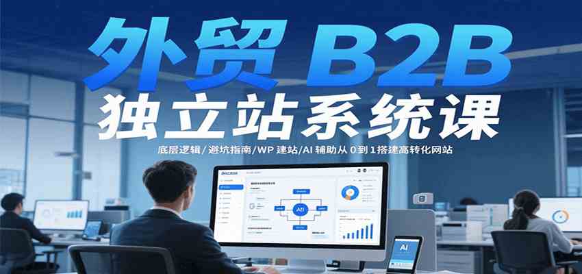 外贸B2B独立站系统课：底层逻辑/避坑指南/WP建站/AI辅助从0到1搭建高转化网站-立业有术