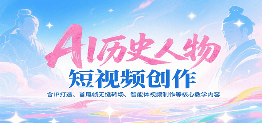 AI历史人物短视频创作，含IP打造、首尾帧无缝转场、智能体视频制作等核心教学内容-立业有术