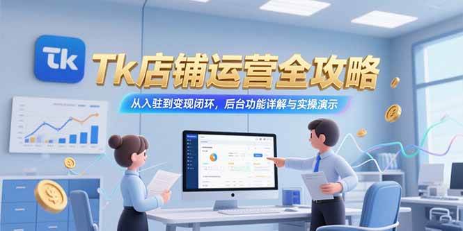 （15345期）Tk店铺运营全攻略，从入驻到变现闭环，后台功能详解与实操演示-立业有术