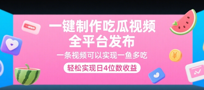 一键制作吃瓜视频，全平台发布，一条视频可以实现一鱼多吃，轻松实现日4位数收益【揭秘】-立业有术