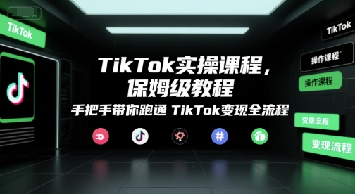TikTok实操课程，保姆级教程，手把手带你跑通TikTok变现全流程-立业有术