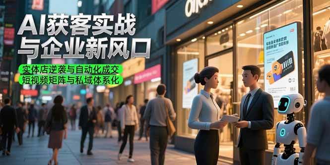 （15348期）AI获客实战与企业新风口，实体店逆袭与自动化成交 短视频矩阵与私域体系化-立业有术