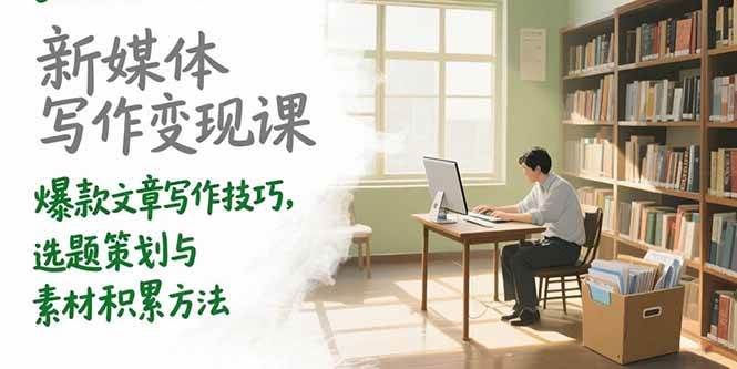（15345期）新媒体写作变现课，爆款文章写作技巧，选题策划与素材积累方法-立业有术