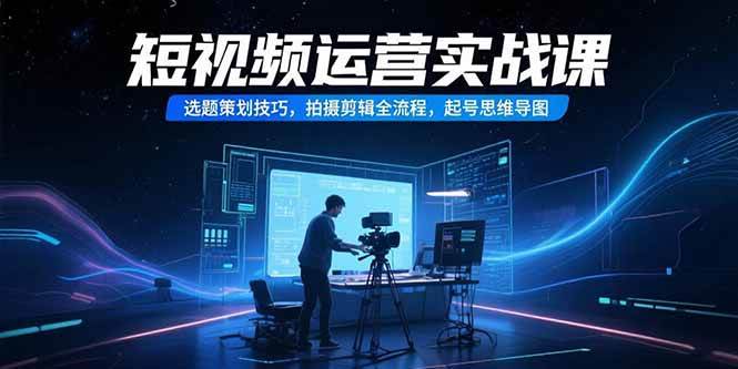 （15375期）短视频运营实战课，选题策划技巧，拍摄剪辑全流程，起号思维导图-立业有术