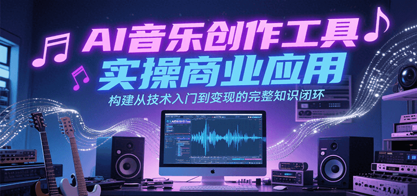 AI音乐创作工具实操商业应用，构建从技术入门到变现的完整知识闭环-立业有术