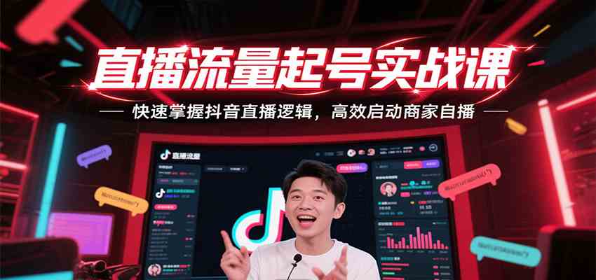 直播流量起号实战课，快速掌握抖音直播逻辑，高效启动商家自播-立业有术