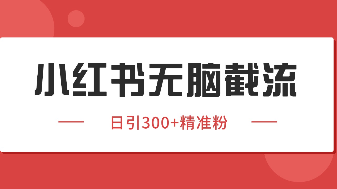 小红书截流同行客源，独家野路子获客玩法 日引200+暴力获客-立业有术