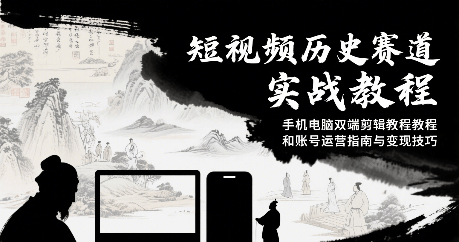 短视频历史赛道实战教程，手机电脑双端剪辑教程和账号运营指南与变现技巧-立业有术