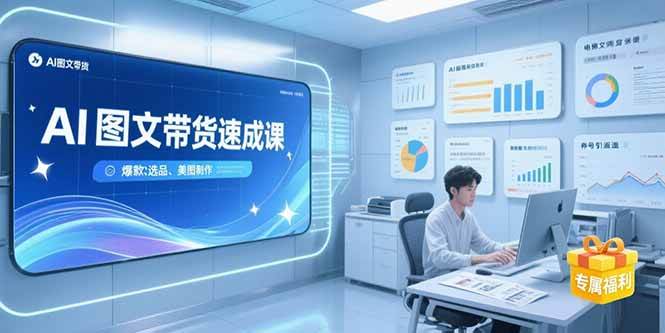 （15416期）AI图文带货速成课，养号引流秘籍，爆款选品策略，美图制作全流程-立业有术
