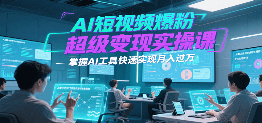AI短视频爆粉超级变现实操课，掌握AI工具快速实现月入过万-立业有术