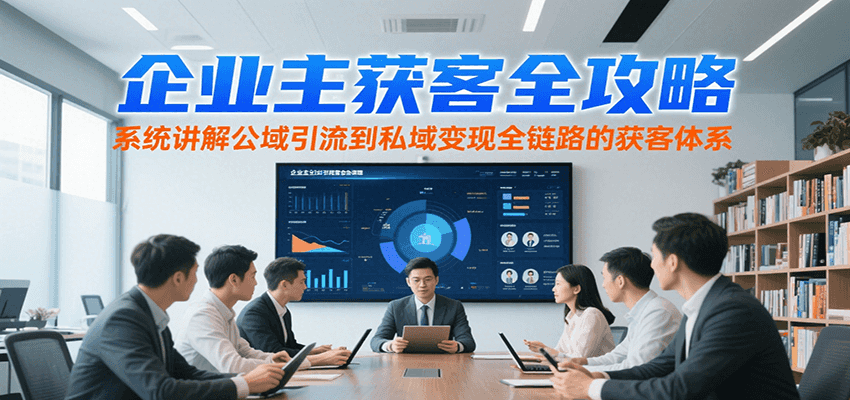 企业主获客全攻略，系统讲解公域引流到私域变现全链路的获客体系-立业有术
