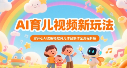 AI育儿视频新玩法，穷开心AI改编唱歌育儿作品制作全流程拆解-立业有术