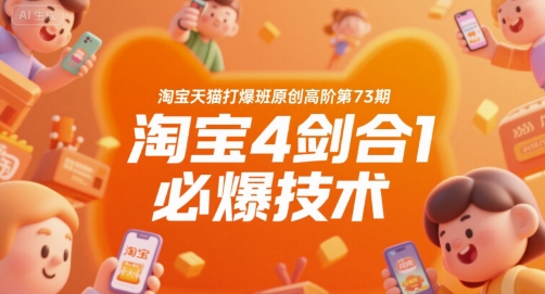 淘宝天猫打爆班原创高阶第73期，淘宝4剑合1必爆技术-立业有术