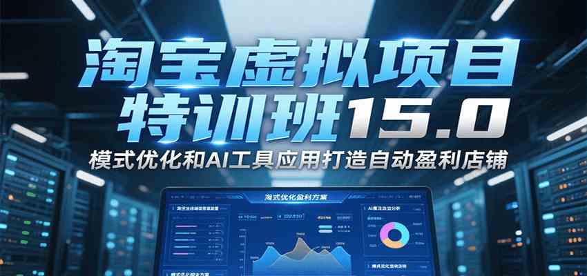 淘宝虚拟项目特训班15.0，模式优化和AI工具应用打造自动盈利店铺-立业有术