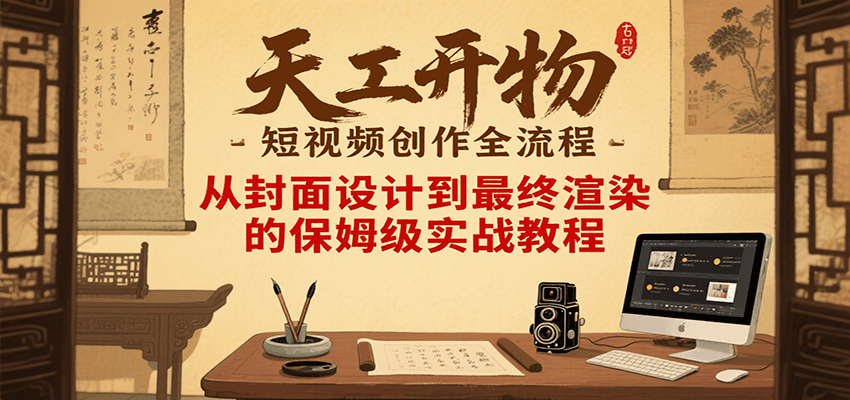 天工开物短视频创作全流程，从封面设计到最终渲染的保姆级实战教程-立业有术