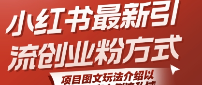 小红书最新引流创业粉方式，项目图文玩法介绍以及如何安全倒流私域-立业有术
