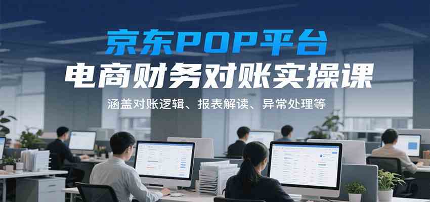 京东POP平台电商财务对账实操课，涵盖对账逻辑、报表解读、异常处理等-立业有术