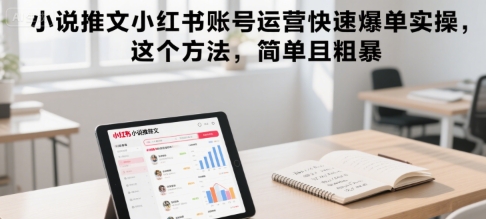 小说推文小红书账号运营快速爆单实操，这个方法，简单且粗暴-立业有术