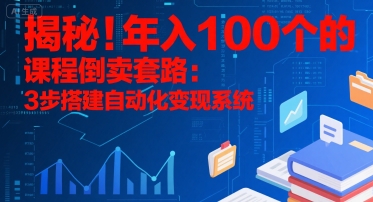揭秘！年入100个的课程倒卖套路：3 步搭建自动化变现系统-立业有术