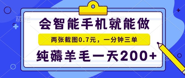 2025年零撸手机项目，二十秒一单，纯薅羊毛，一天200+做就有【揭秘】-立业有术