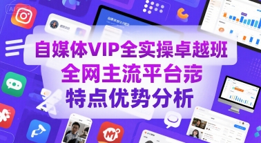 自媒体VIP全实操卓越班，全网主流平台特点优势分析-立业有术