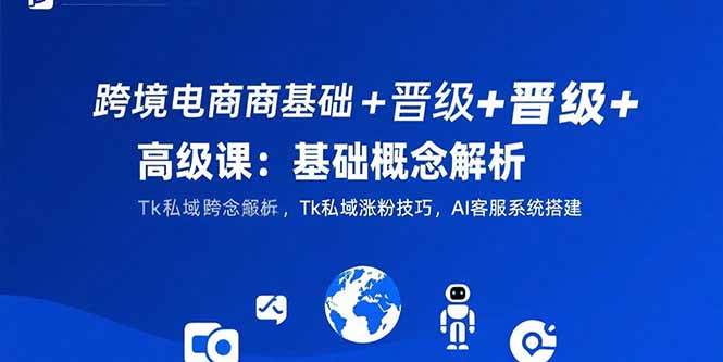 （15496期）跨境电商基础+晋级+高级课：基础概念解析,Tk私域涨粉技巧,AI客服系统搭建-立业有术