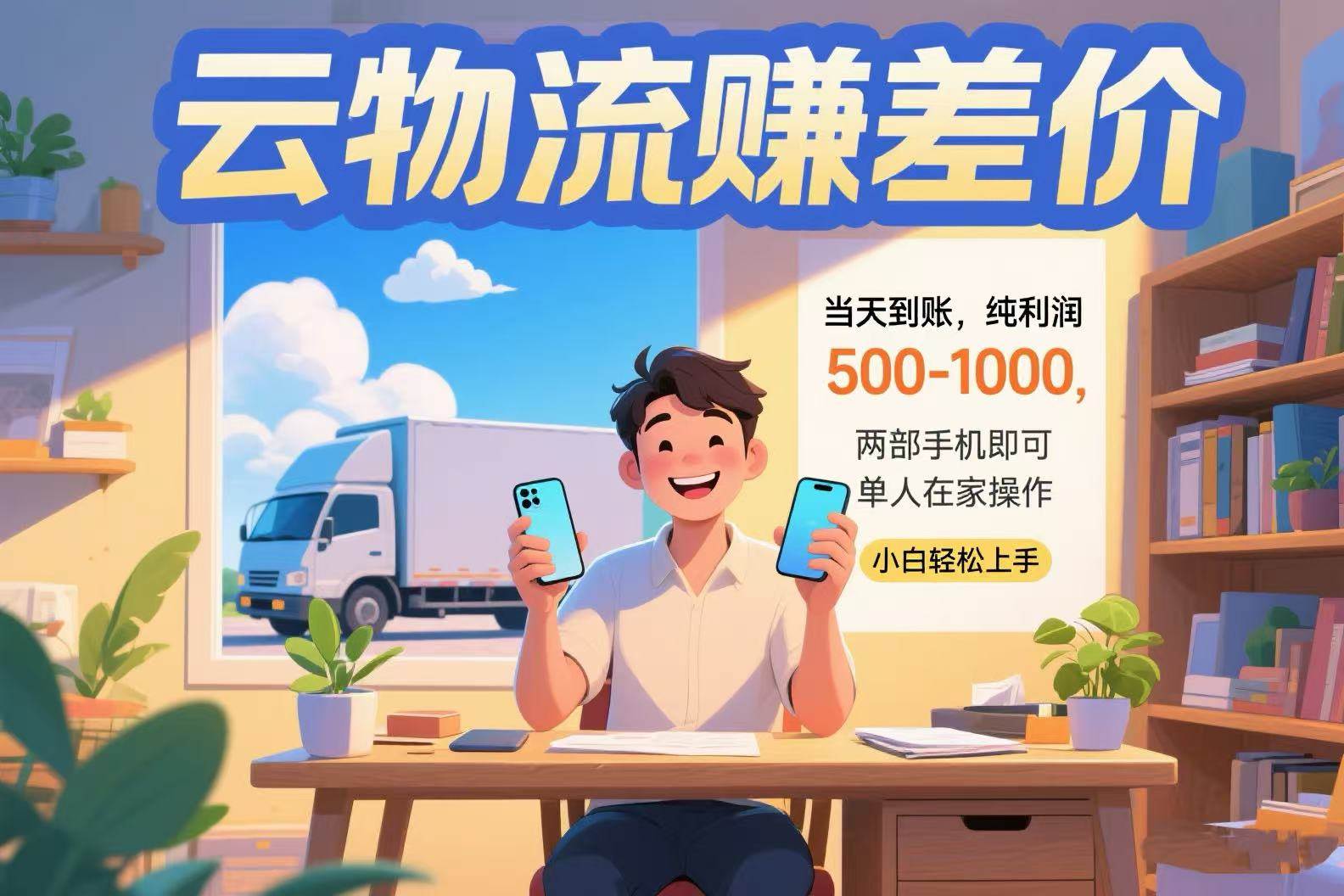 （15492期）云物流赚差价 当天到账纯利润500-1000 两部手机即可 可单人在家操作 小…-立业有术