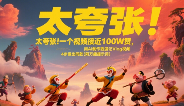 太夸张！一个视频接近100W赞，用AI制作西游记Vlog视频，全流程拆解来了(附万能提示词)-立业有术