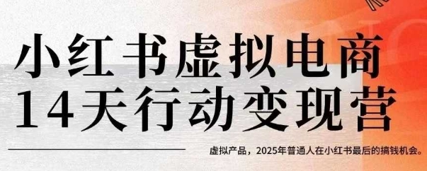 小红书虚拟电商14天变现训练营，虚拟产品，2025年普通人在小红书最后的搞钱机会-立业有术