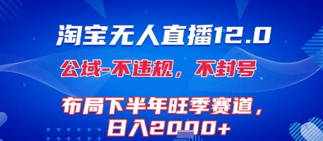 淘宝无人直播12.0，不封号，不违规，布局下半年旺季赛道，日入1k+(独家技术)【揭秘】-立业有术