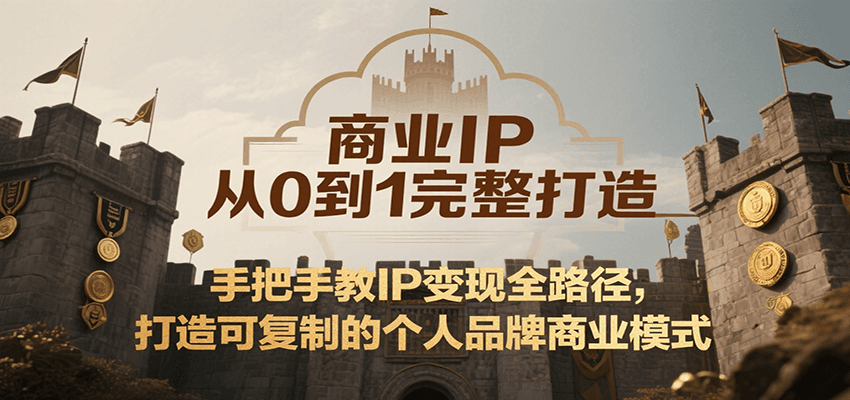 商业IP从0到1完整打造，手把手教IP变现全路径，打造可复制的个人品牌商业模式-立业有术