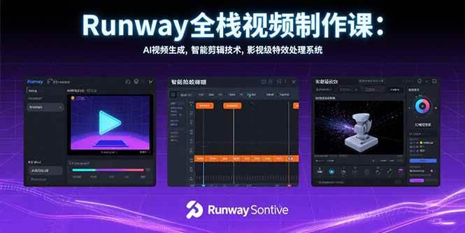 （15515期）Runway全栈视频制作课：AI视频生成，智能剪辑技术，影视级特效处理系统-立业有术