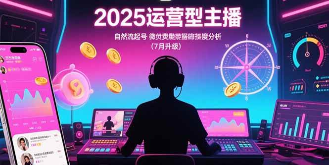（15508期）2025运营型主播：自然流起号，微付费投放技巧，罗盘数据深度解析(7月更新)-立业有术