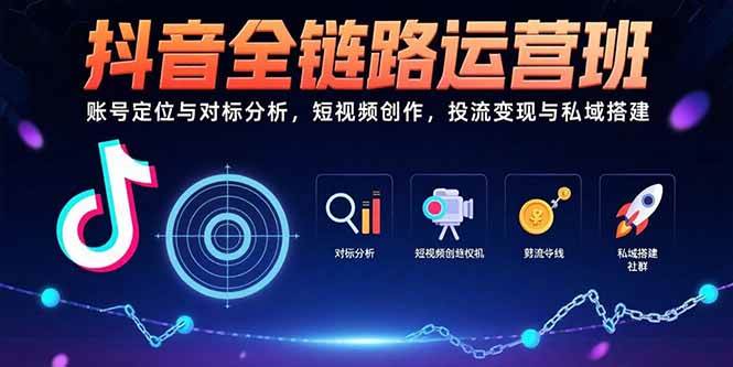 （15525期）抖音全链路运营班：账号定位与对标分析，短视频创作，投流变现与私域搭建-立业有术