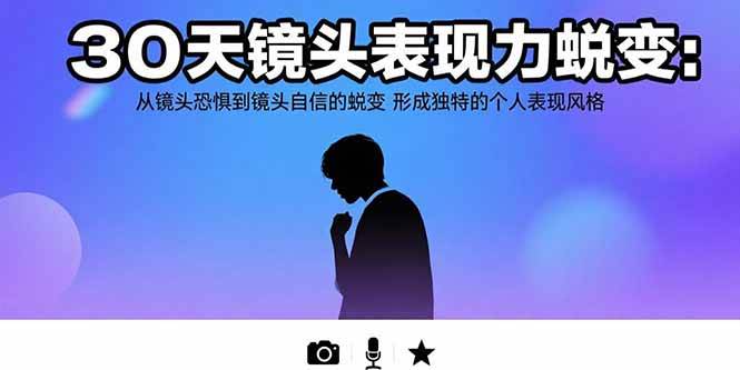 （15522期）30天镜头表现力蜕变：从镜头恐惧到镜头自信的蜕变 形成独特的个人表现风格-立业有术