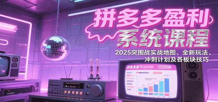 拼多多盈利系统课：2025突围战实战地图、全新玩法、冲刺计划及各板块技巧（更新7月）-立业有术