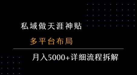 私域做天涯神贴 多平台布局 月入5k+详细流程拆解-立业有术