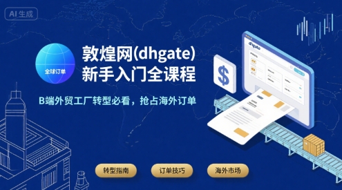 敦煌网(dhgate)新手入门全课程，B端外贸工厂转型必看，抢占海外订单-立业有术