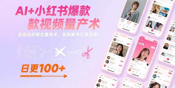 （15542期）AI+小红书爆款视频量产术：全自动剪辑去重技术，矩阵账号日更百条-立业有术