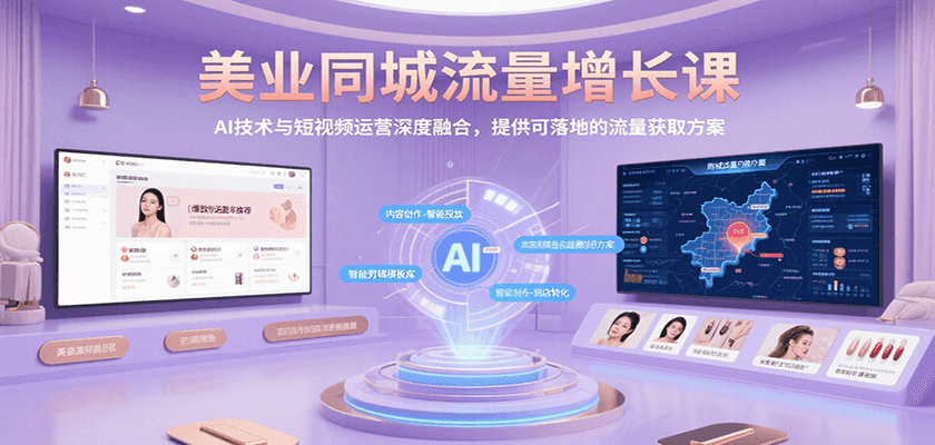 美业同城流量增长课，AI技术与短视频运营深度融合，提供可落地的流量获取方案-立业有术