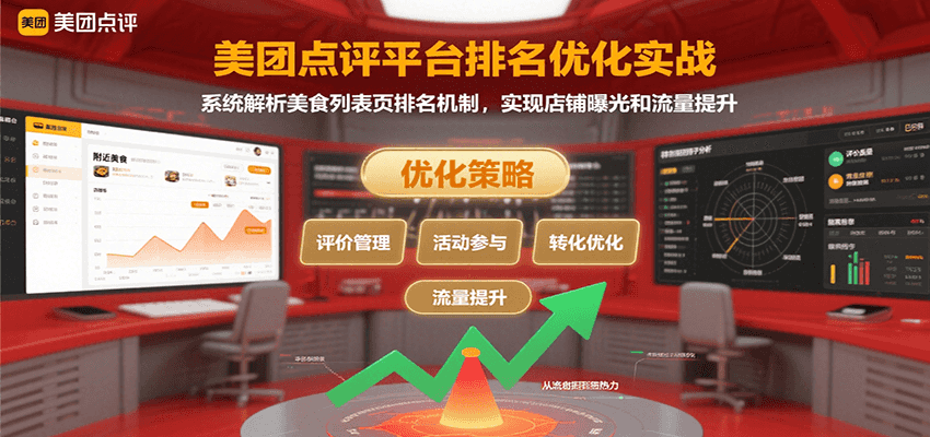 美团点评平台排名优化实战，系统解析美食列表页排名机制，实现店铺曝光和流量提升-立业有术