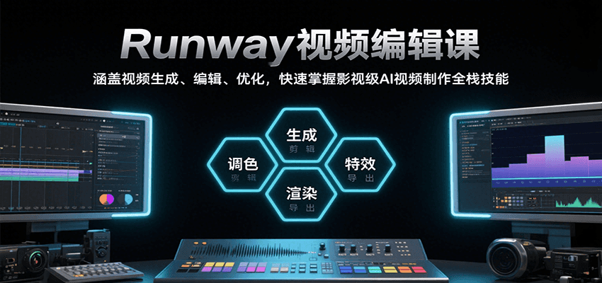 Runway视频编辑课，涵盖视频生成、编辑、优化，快速掌握影视级AI视频制作全栈技能-立业有术