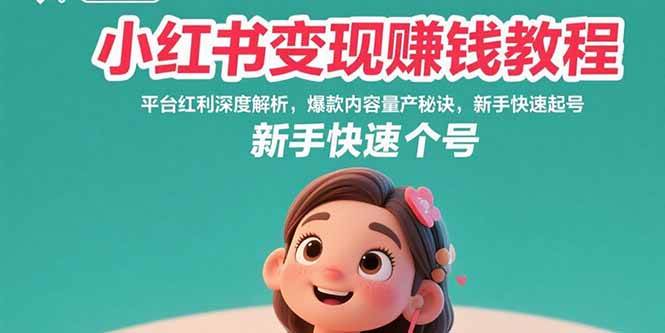 （15559期）小红书变现赚钱教程：平台红利深度解析，爆款内容量产秘诀，新手快速起号-立业有术
