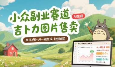 小众副业赛道 吉卜力图片售卖 单日2张+ AI一键生成【附教程】-立业有术