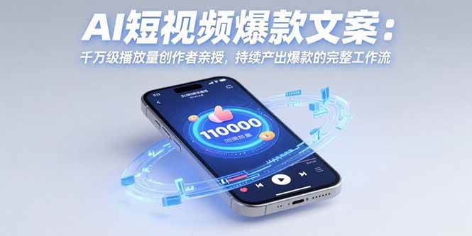 （15569期）AI短视频爆款文案：千万级播放量创作者亲授，持续产出爆款的完整工作流-立业有术