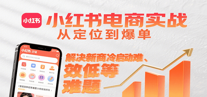 小红书电商实战，从定位到爆单解决新商冷启动难、变现效率低等难题-立业有术
